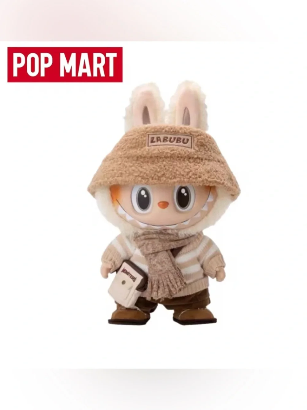 POP MART Labubu Plush Figure in Beige & Brown Outfit
